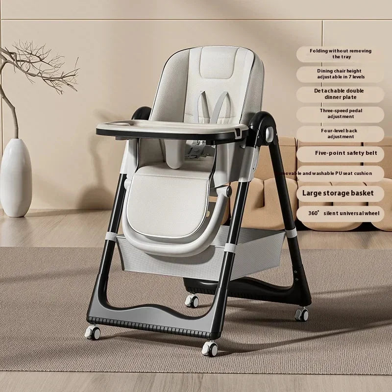 Chaise haute pliable pour bébé – Siège repas et siège de sol multifonctionnel pour enfants