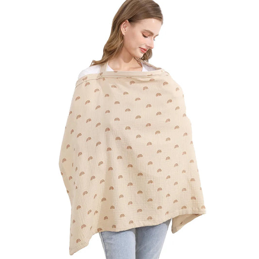 Breathable Muslin Nursing Apron – Cotton Baby Feeding Cover