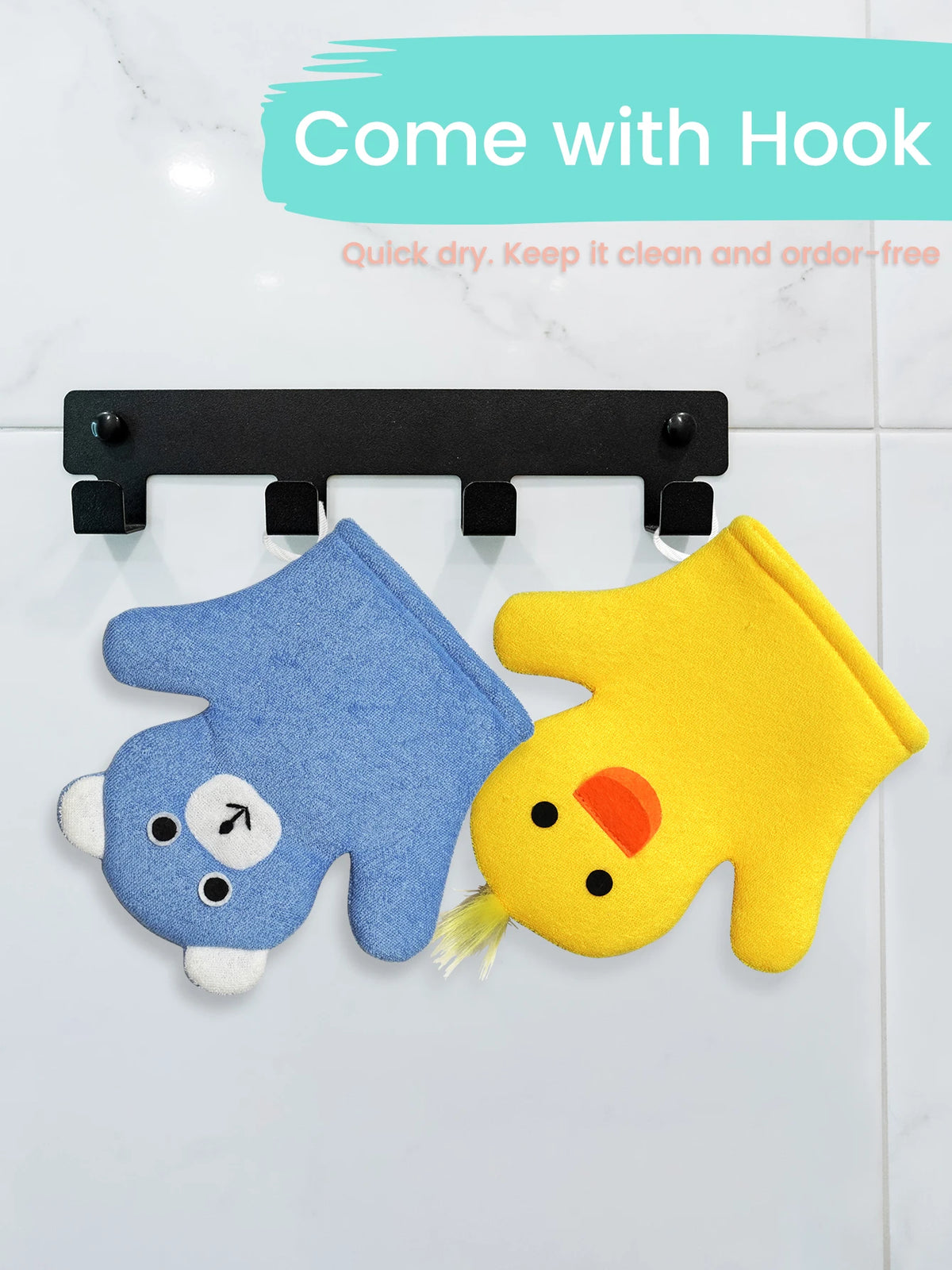 Gants de bain pour enfants à motifs de dessins animés : des moufles amusantes et divertissantes pour le bain