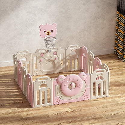 Foldable Baby Playpen – Safe Indoor Plastic Fence with Gate