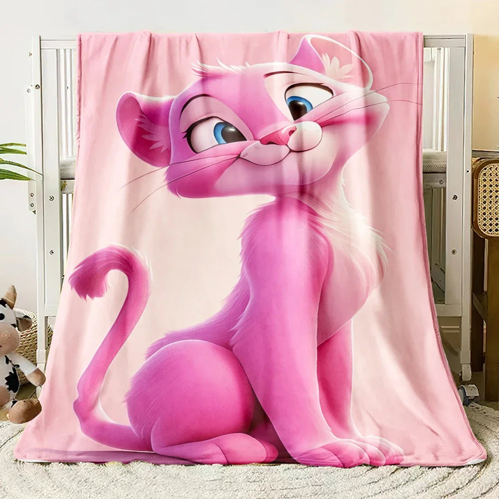 MINISO Pink Panther Flannel Blanket Suitable for Bedroom, Iving Room,sofa,student Nap,office Nap,camping Trip,children's Gift