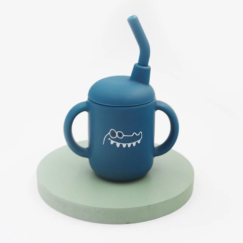 120ml Cartoon Baby Silicone Sippy Cup – BPA-Free, Leakproof Trainer Cup