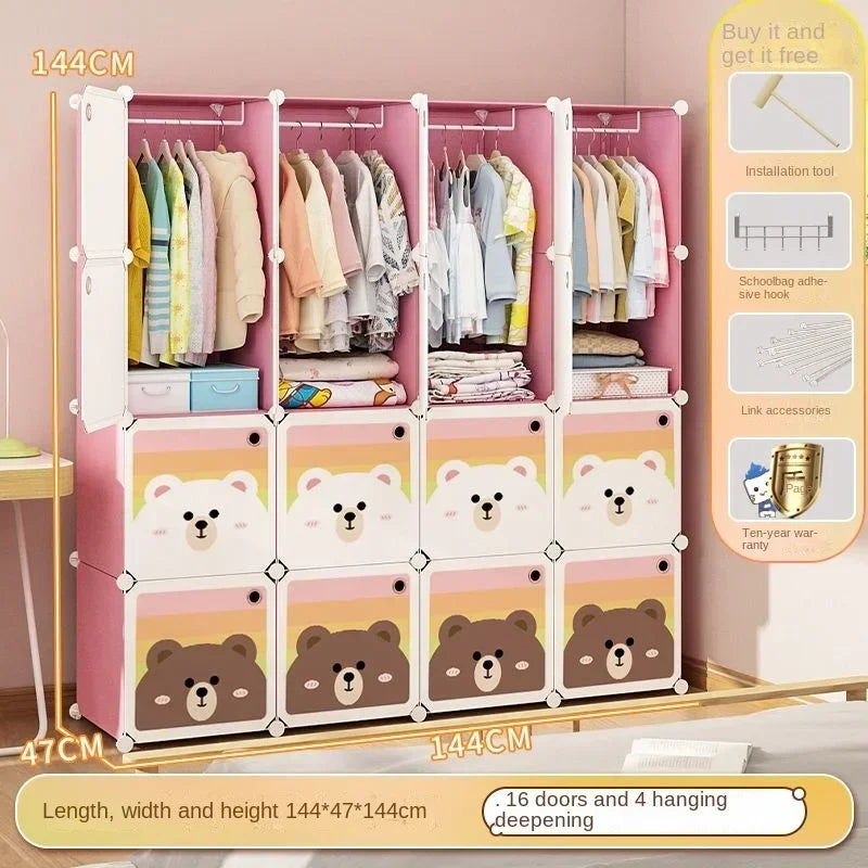 Armoire pliable pour enfants – Rangement en cubes entièrement fermé
