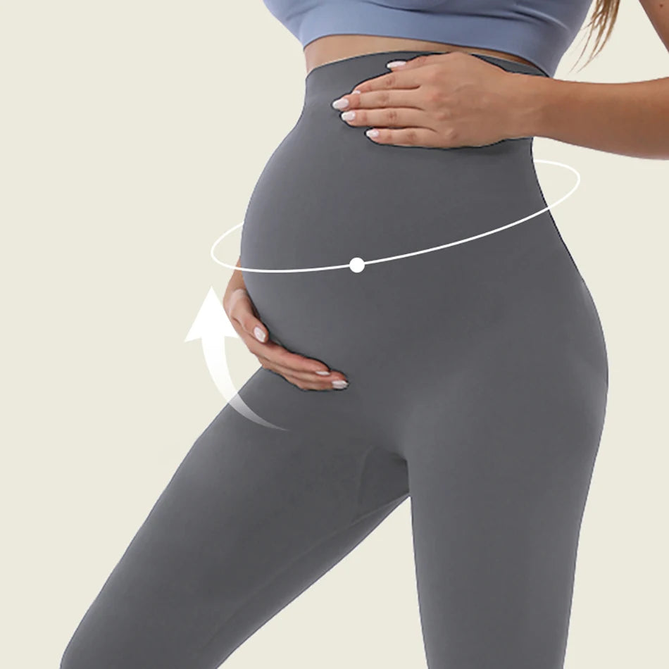 Pantalon de yoga de maternité sans coutures – Leggings de soutien abdominal haute élasticité