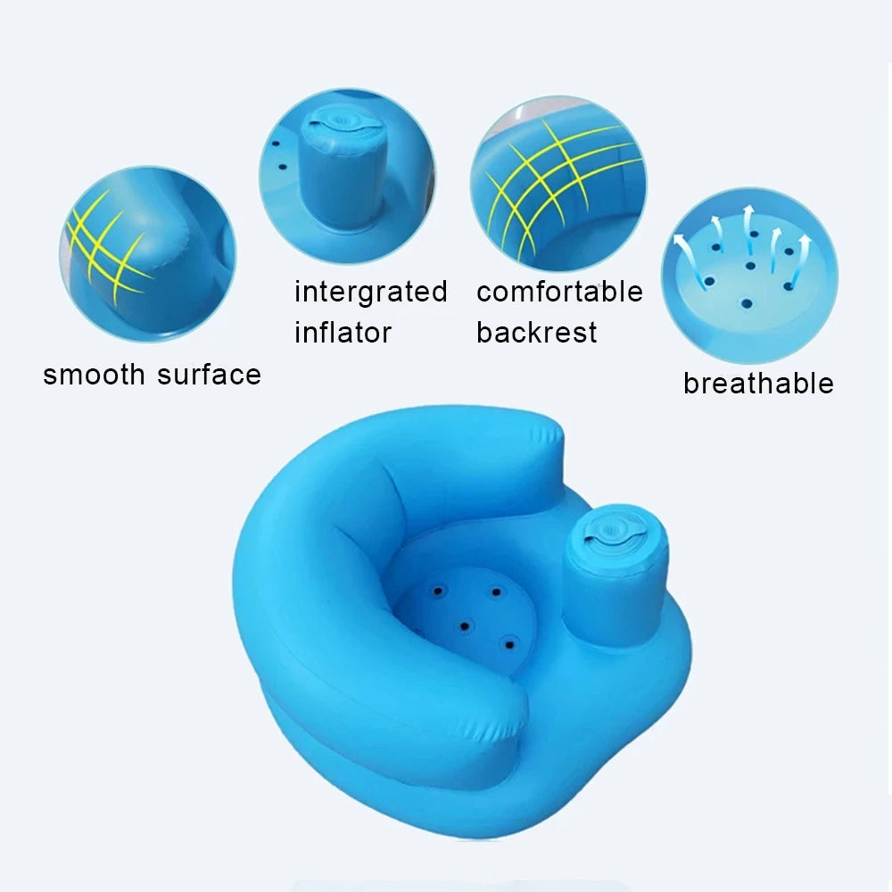 Bain et chaise longue gonflable pour bébé – Canapé souple et portable pour enfants