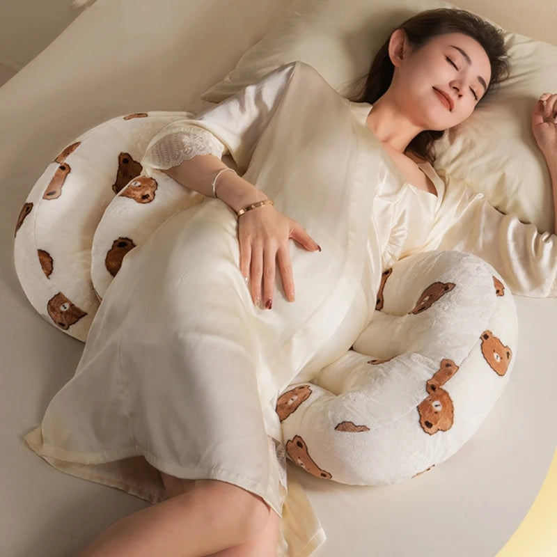U-Shaped Pregnancy & Maternity Body Pillow – Cotton Waist & Nursing Support