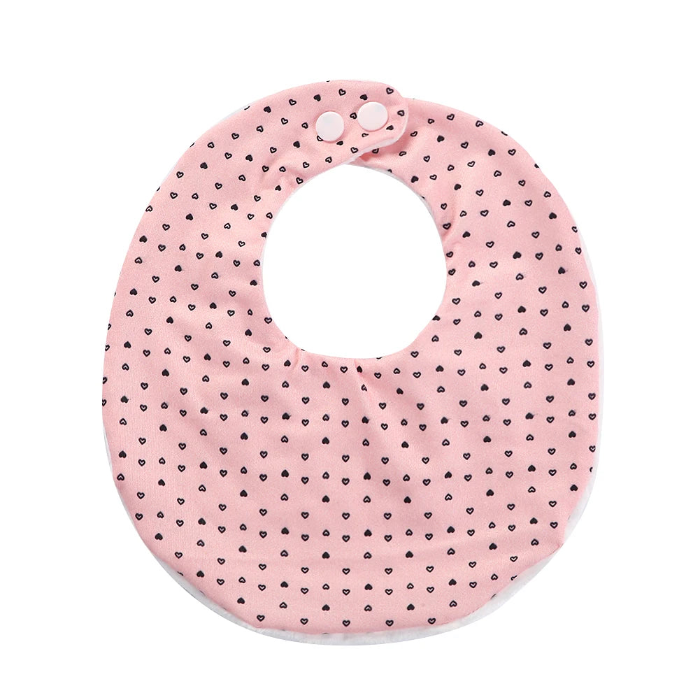 Flower Print Cotton Baby Bib – Adjustable Snap Bandana