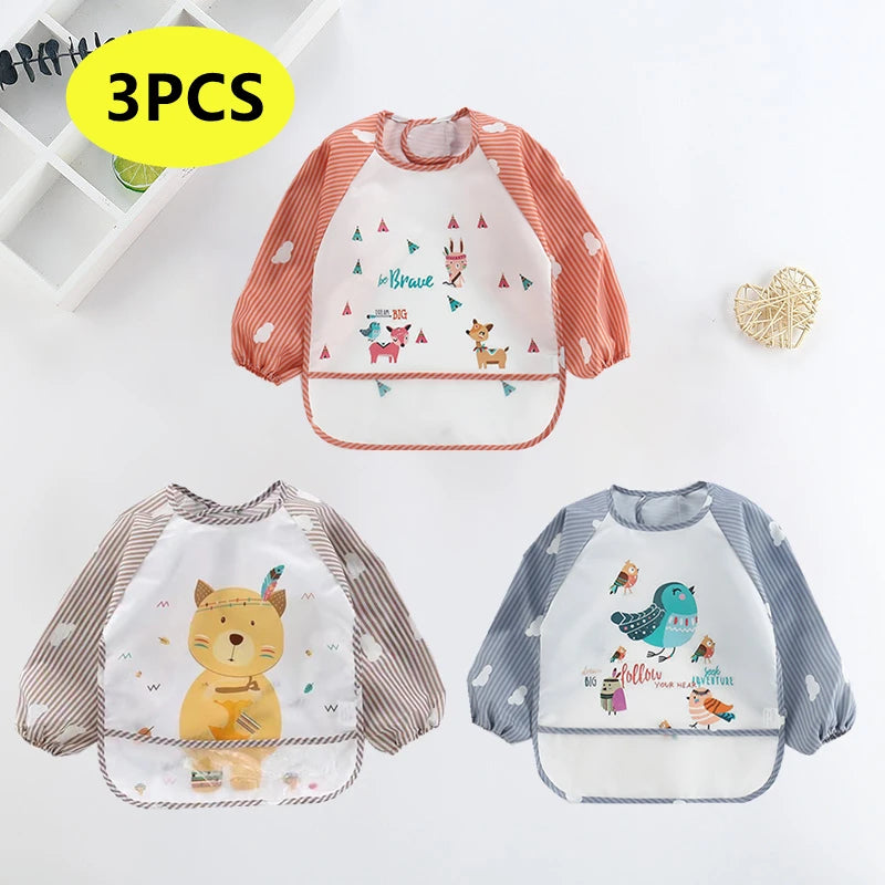 Cute Cartoon Waterproof Baby Feeding Bib (0–3Y)