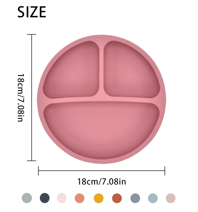 Baby Suction Plate Set – 5P Silicone Bowl, Cup & Utensil