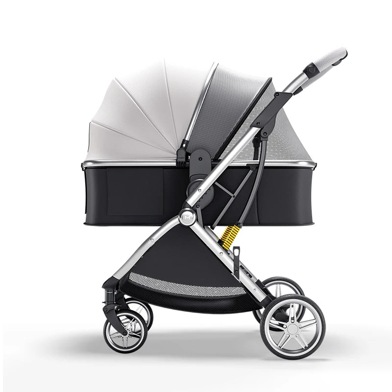 Poussette bébé 3 en 1 de luxe – Position assise et allongée, poussette de voyage portable