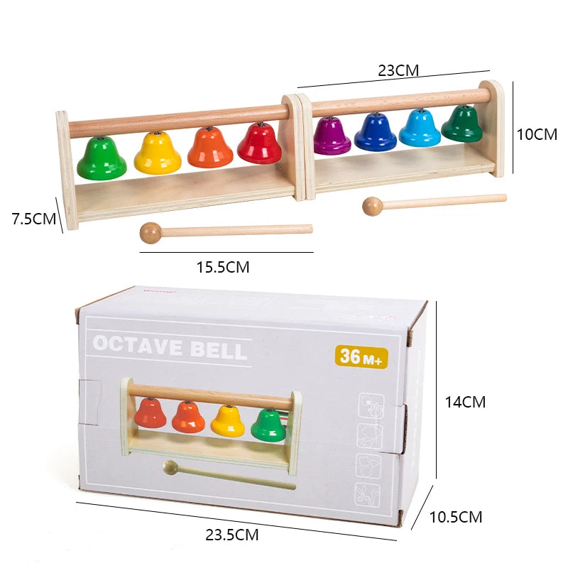 Cloches à main colorées à 8 notes – Apprenez et jouez !