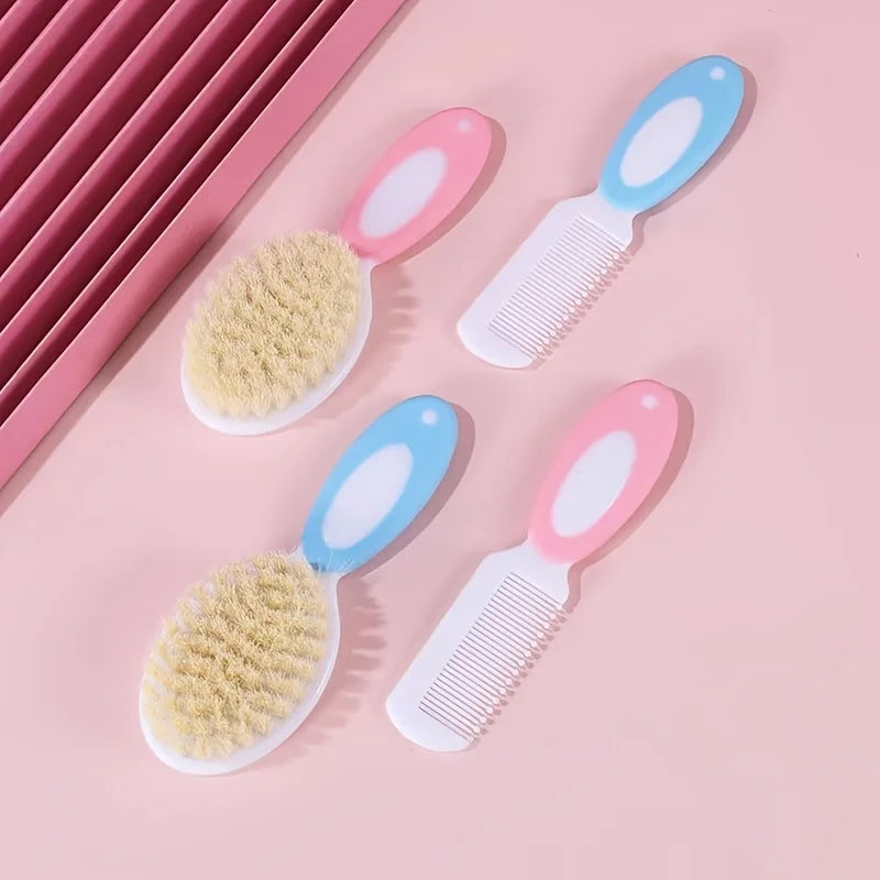 Ensemble brosse et peigne pour bébé (2 pièces) – Poils doux, soin des croûtes de lait