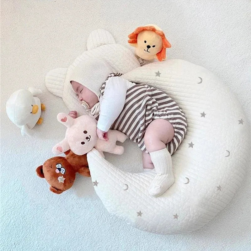 Crescent Baby Nursing Pillow – Soft Cotton Waist Support