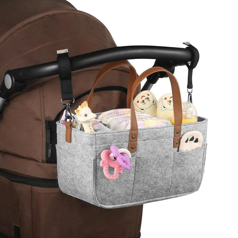 Panier à couches pliable en feutre – Organisateur pour bébé, idéal pour la voiture, la chambre et les voyages