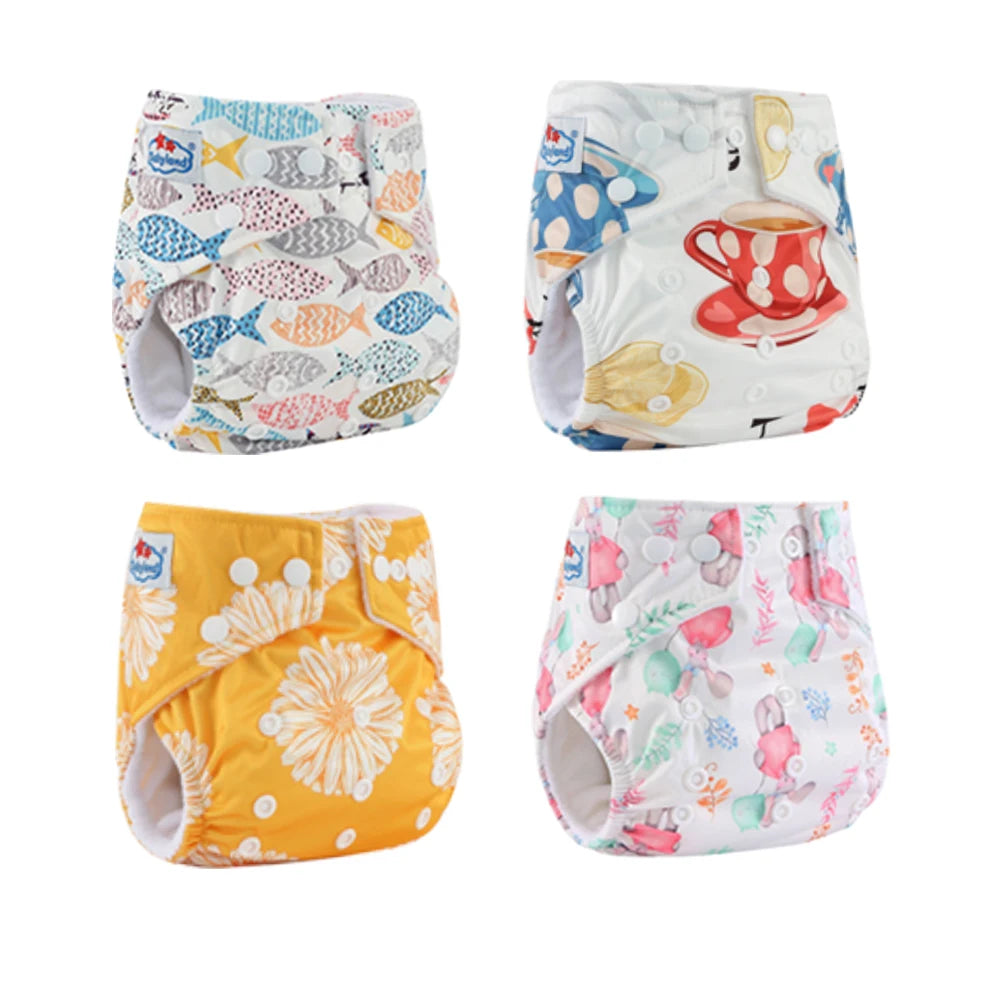 Couches lavables Babyland – Lot de 4, imperméables et écologiques pour peaux sensibles