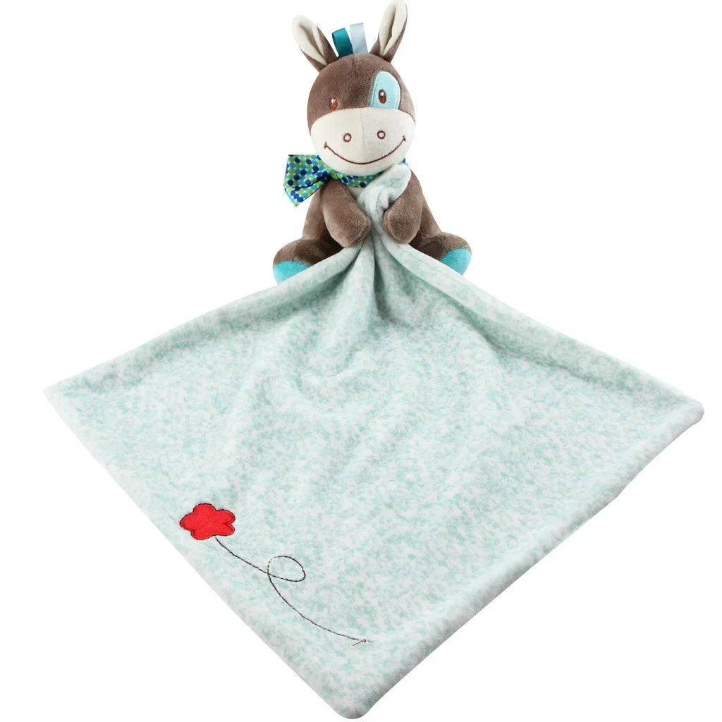 Serviette de réconfort pour nouveau-né – Poupée de sommeil animal de dessin animé et couverture douce