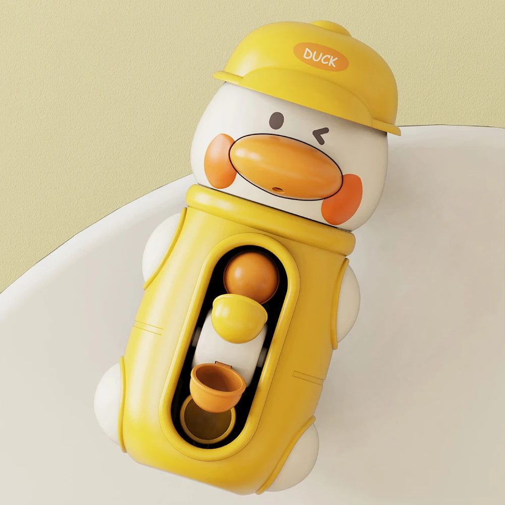 Ensemble de jouets de bain amusants – Roue à eau en forme de canard avec ventouses puissantes pour enfants