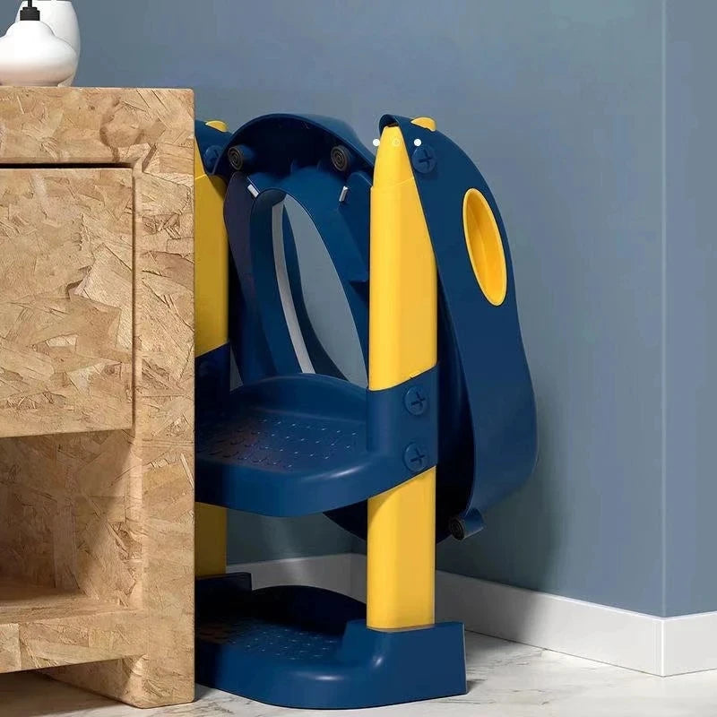 Children's Potty Training Seat – Folding Toilet Ladder with Adjustable Step Stool