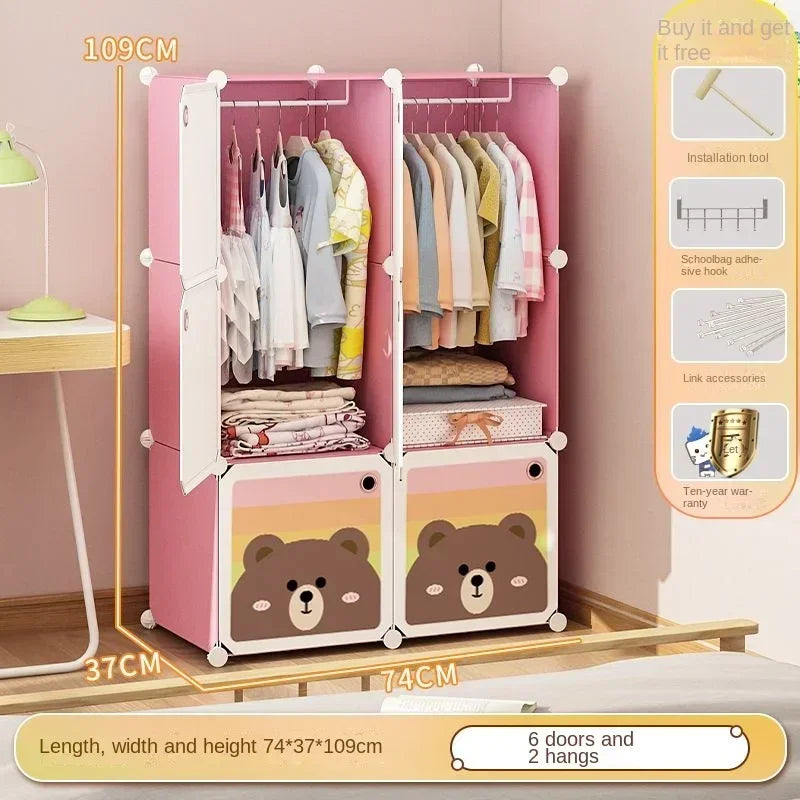 Armoire pliable pour enfants – Rangement en cubes entièrement fermé