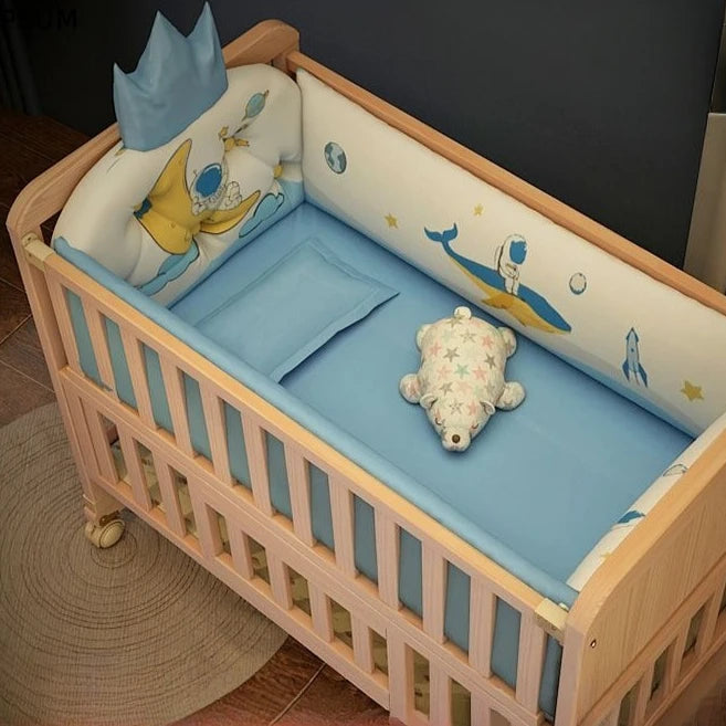 Convertible Baby Bed – Solid Wood & Adjustable Cradle