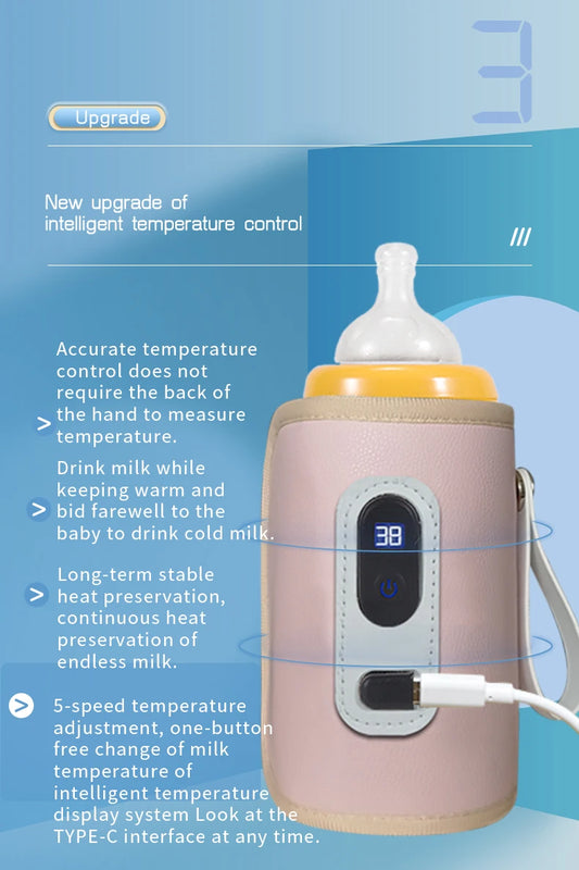 Portable Baby Milk Warmer Bag | USB Bottle Heater for Travel & Car Use