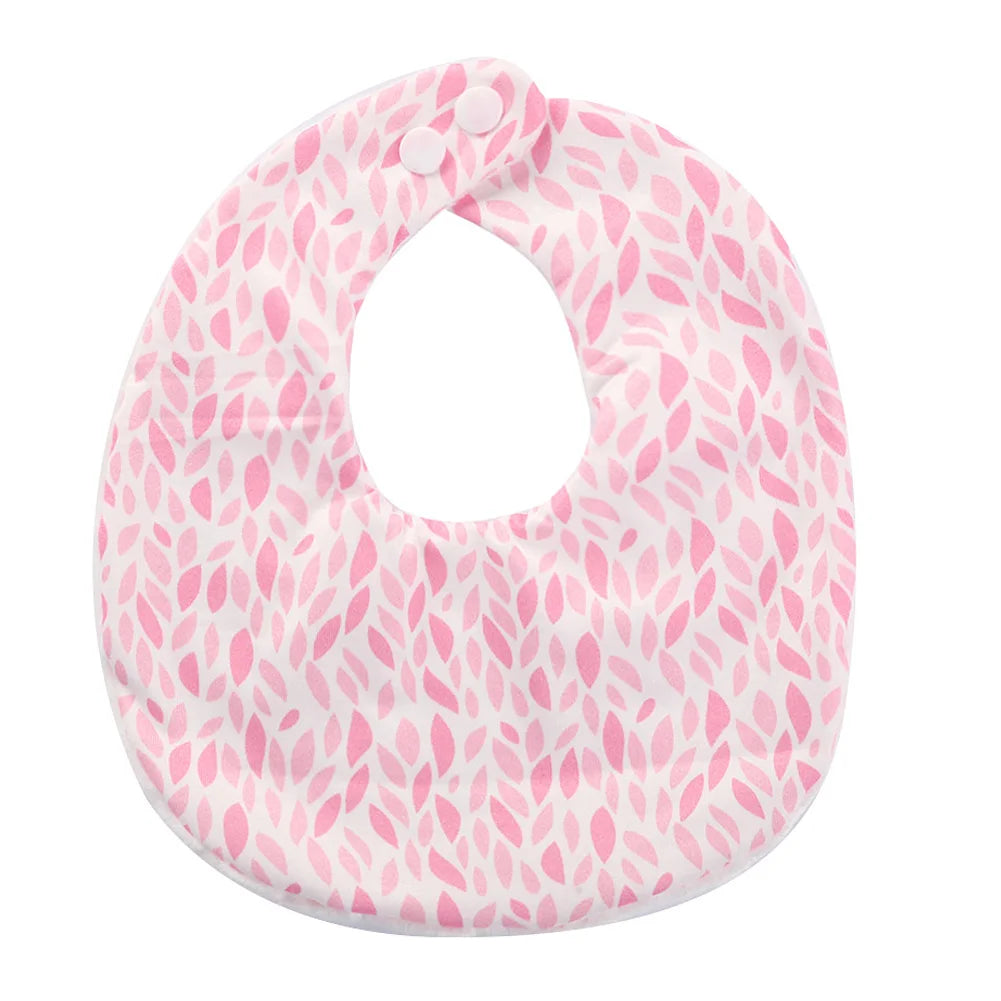 Flower Print Cotton Baby Bib – Adjustable Snap Bandana