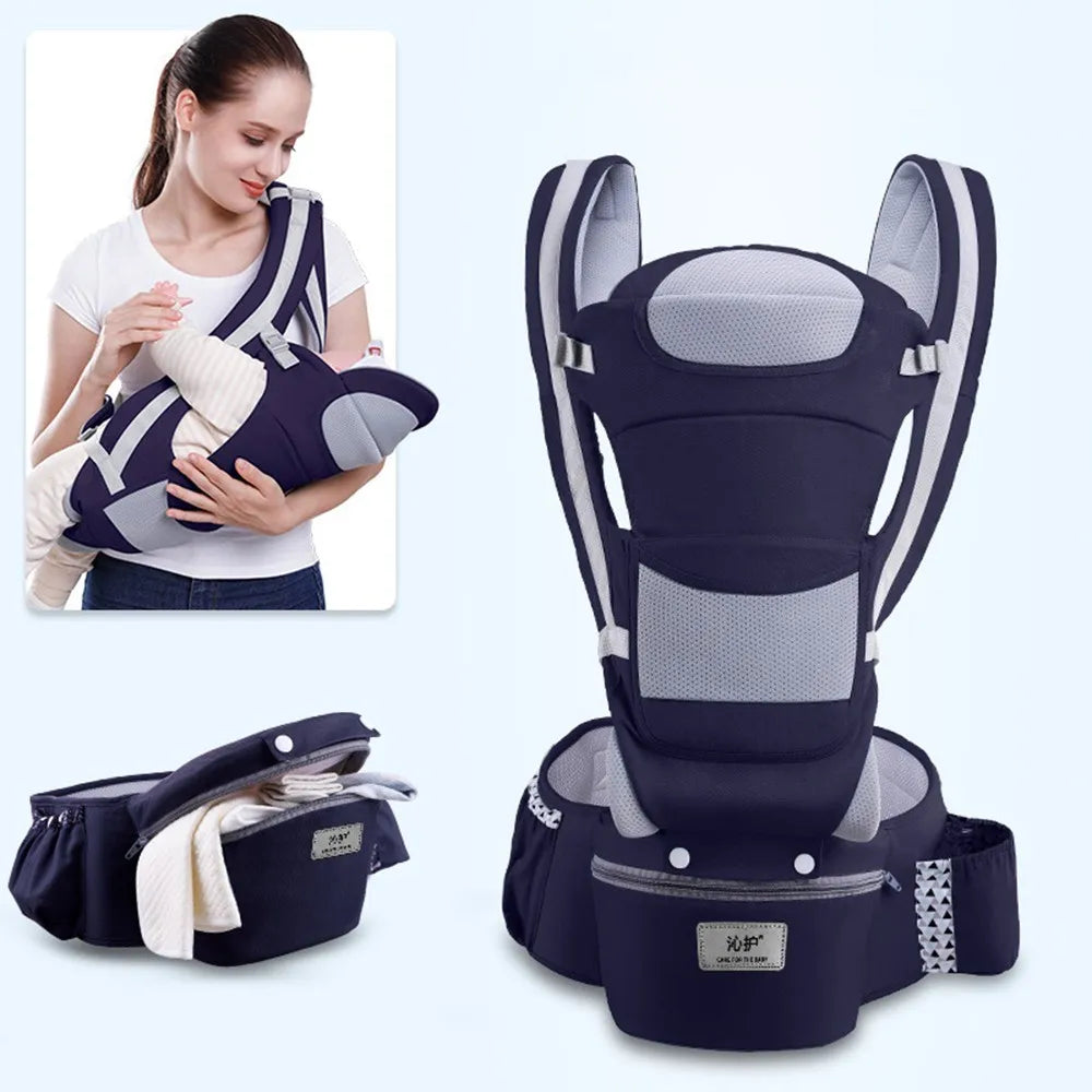 Porte-bébé ergonomique face au ventre avec assise de hanche – Idéal pour les voyages