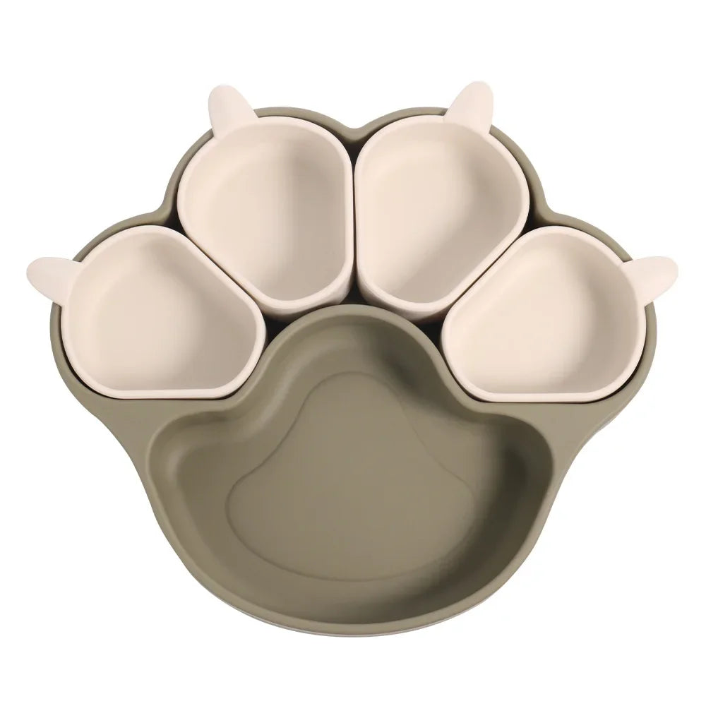 Ensemble repas pour bébé – Assiette en silicone et bol à ventouse pour tout-petits