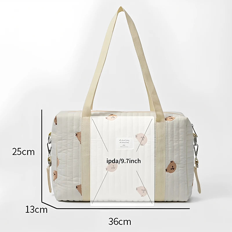 Sac à langer en coton – Sac cabas de maternité brodé à fleurs