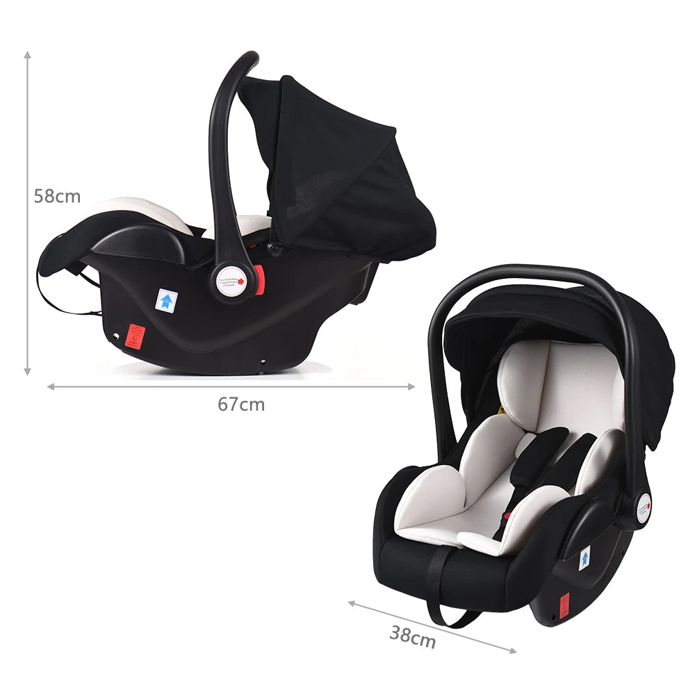 Siège auto pour bébé avec capote et poignée réglables