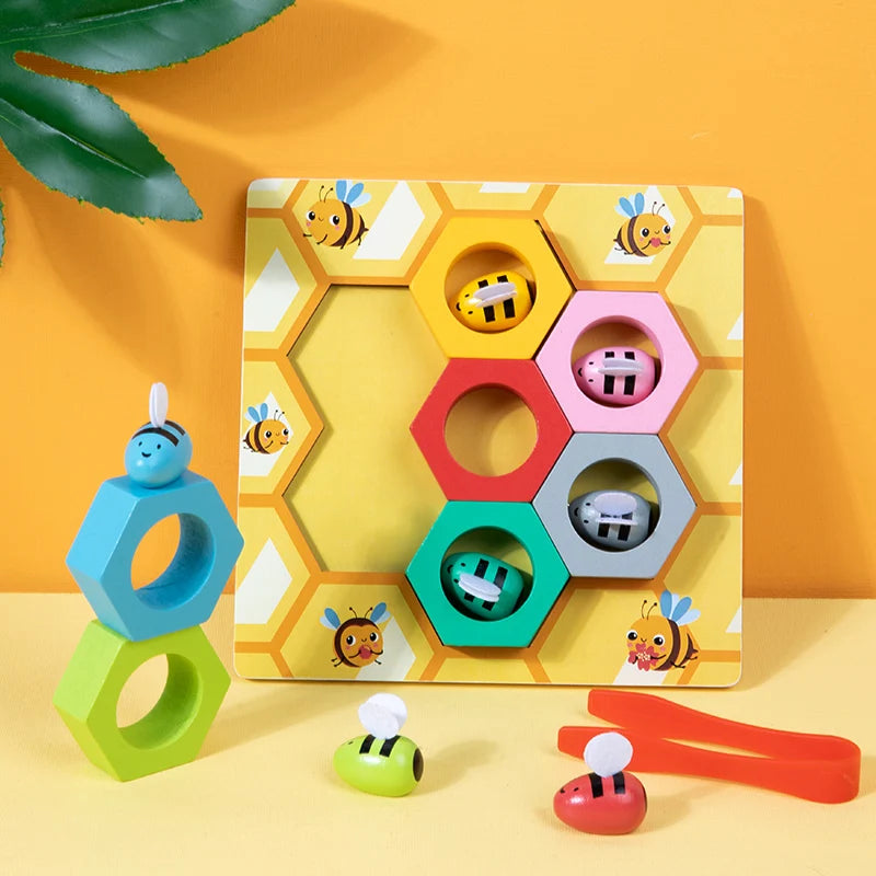 Montessori Bee Clip Beads Toy – Color & Fine Motor Skill Trainer