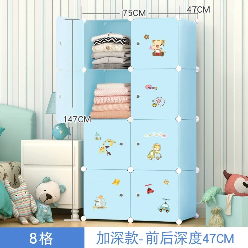 Armoire en plastique pour enfants – Organisateur de vêtements moderne et minimaliste