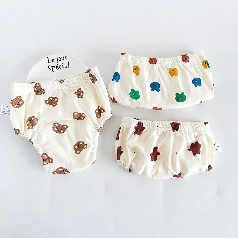 3-Pack Baby Training Pants – 6-Layer Reusable Cotton Diapers