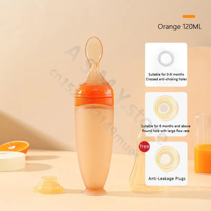 BBET Baby Food Feeder | Silicone Squeeze Bottle with Spoon for Infants