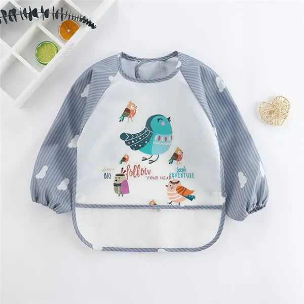 Blouse imperméable à manches longues pour l'allaitement et les activités artistiques de bébé (1-3 ans)