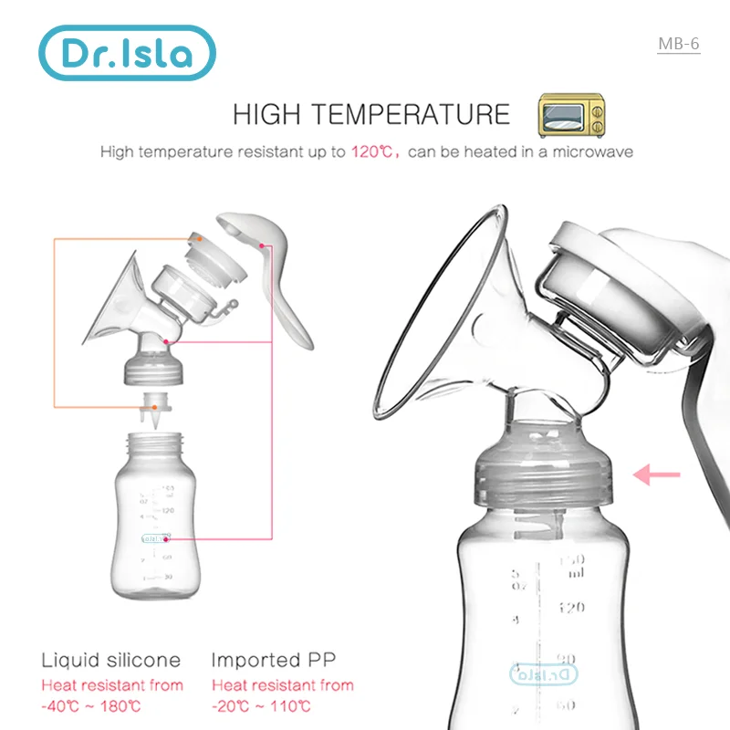 Tire-lait Dr. Isla MB6, succion manuelle des mamelons.