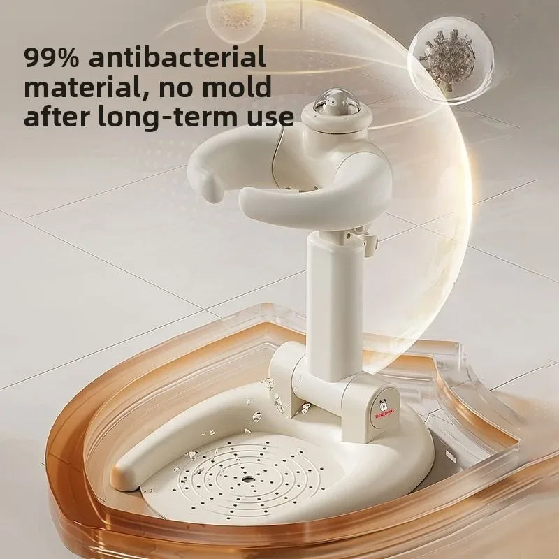 Station de bain pour bébé réglable – Table de lavage de cheveux pliable et sur pied