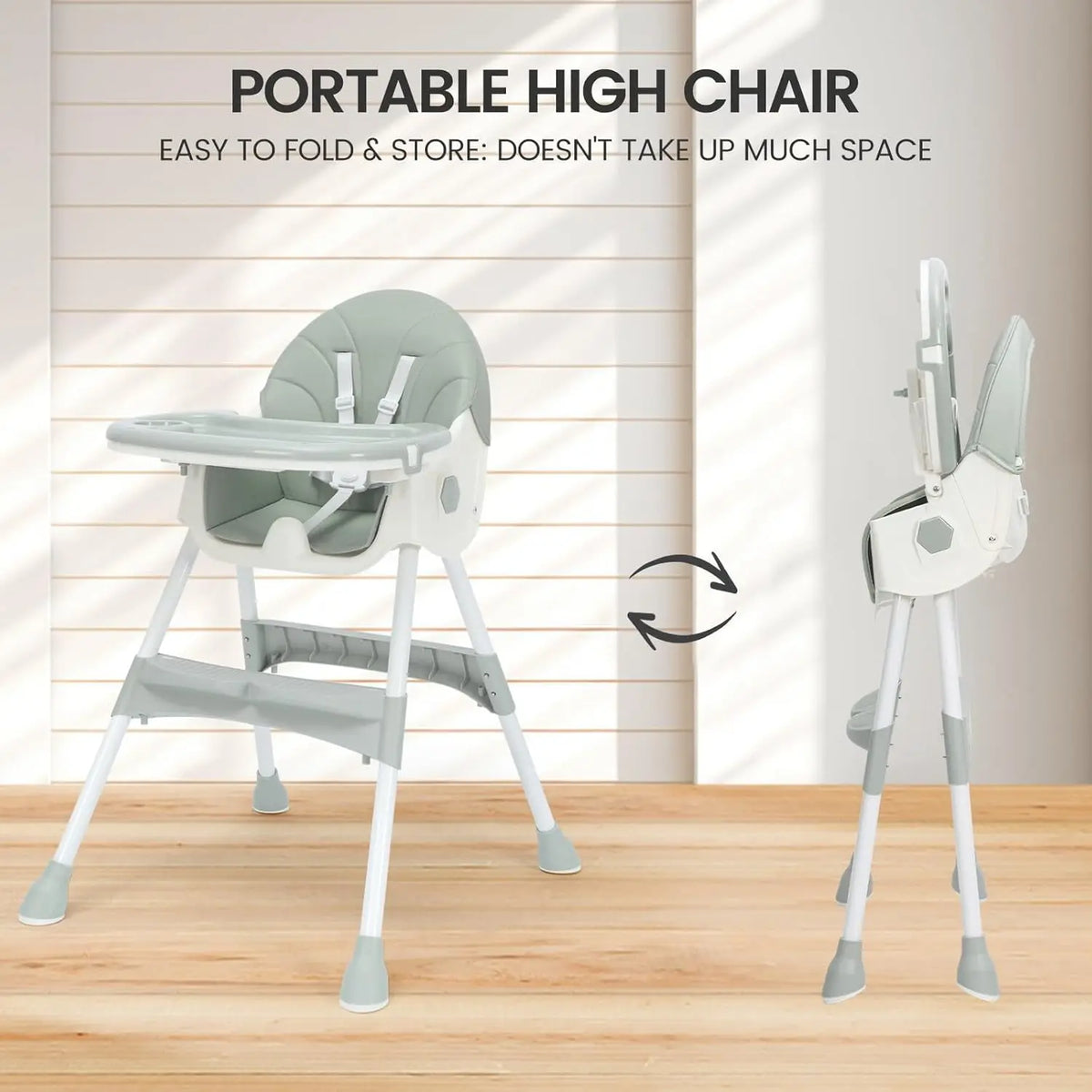 3-in-1 Portable Baby Highchair – Adjustable Feeding Seat with Removable Tray