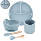 Baby Suction Plate Set – 5P Silicone Bowl, Cup & Utensil
