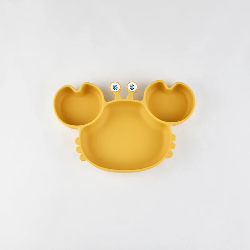 Toddler Suction Plate – BPA-Free Cartoon Crab Feeding Tray