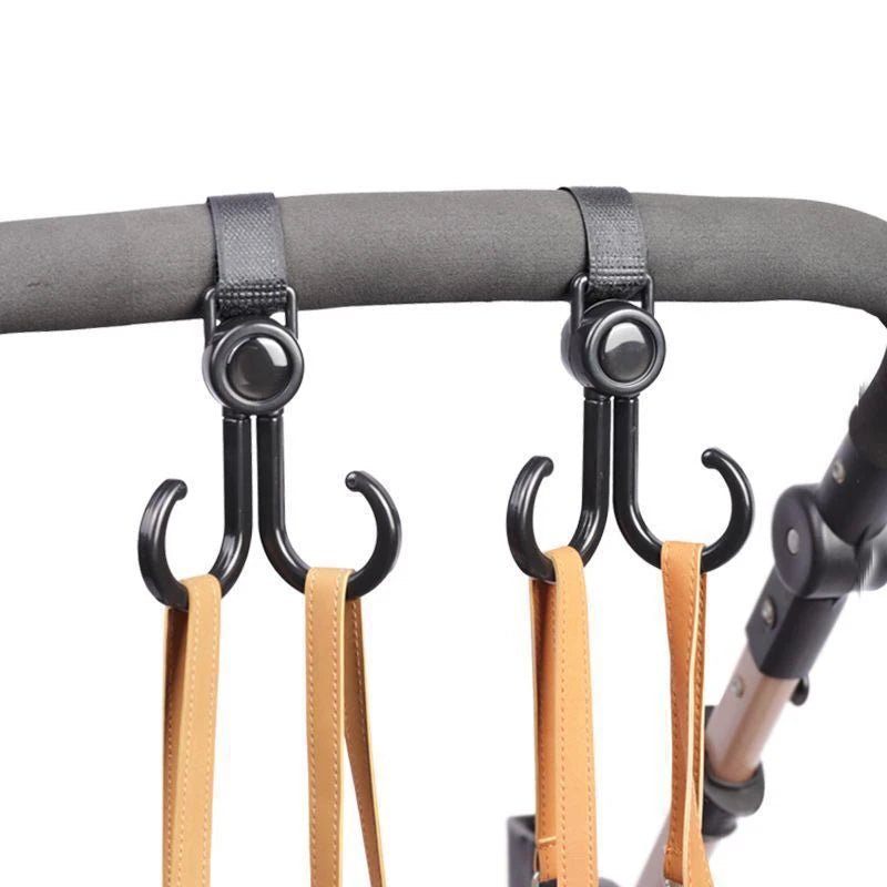 Double Hook Baby Stroller Hanger – 360° Rotatable Cart Hook