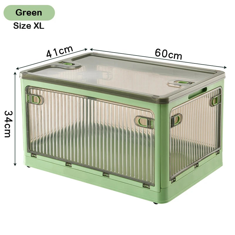 Boîte de rangement pliable BGRORIO – Modèle à roulettes et empilable
