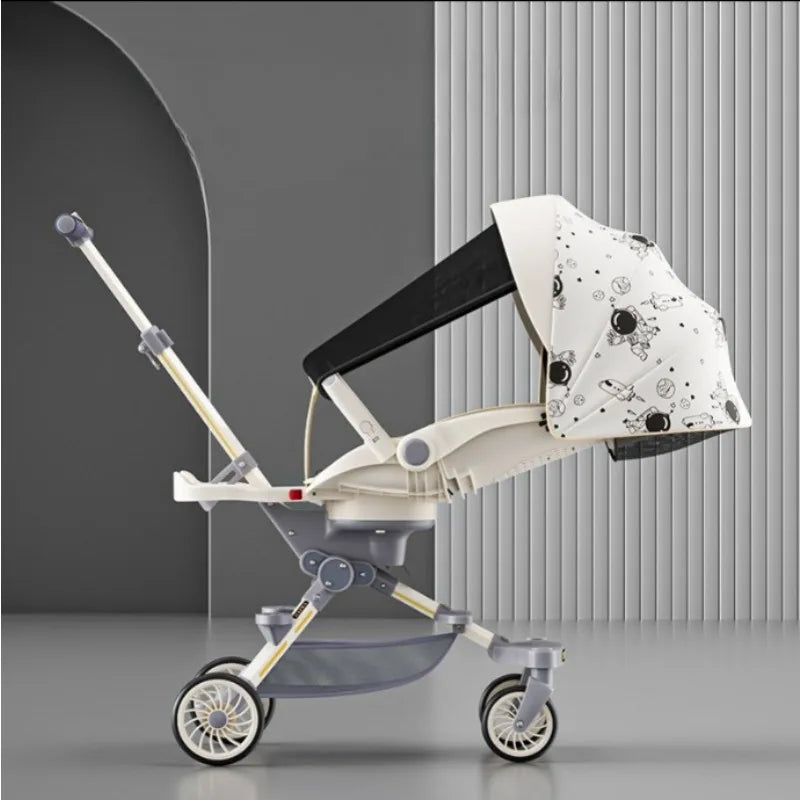 New 4-Wheel Baby Stroller – Lightweight, Foldable & Shock-Absorbing