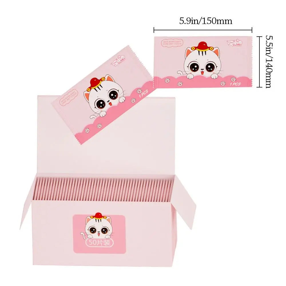 50 lingettes humides pour bébé – Jetables, portables et sans danger pour les mains