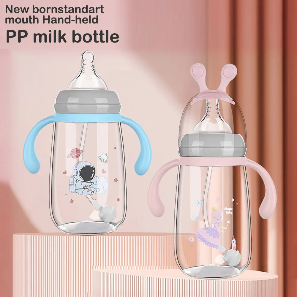 Cartoon Baby Feeding Bottle – 180ml/300ml, Safe & Durable