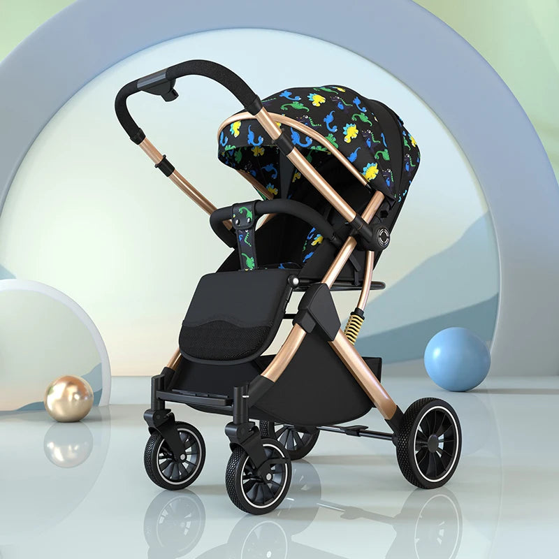 High Landscape Shock-Absorbing Baby Stroller – Foldable Travel Pram
