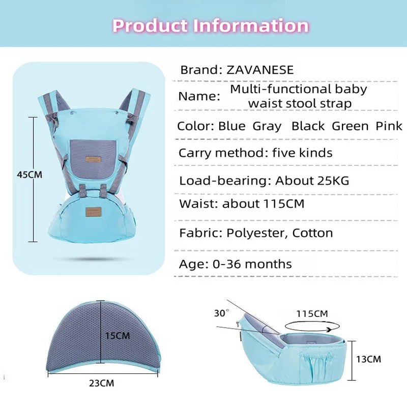 4-in-1 Ergonomic Baby Carrier with Waist Stool & Sling