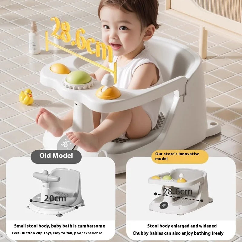 Siège de bain pliable pour bébé – Tapis souple avec ventouses