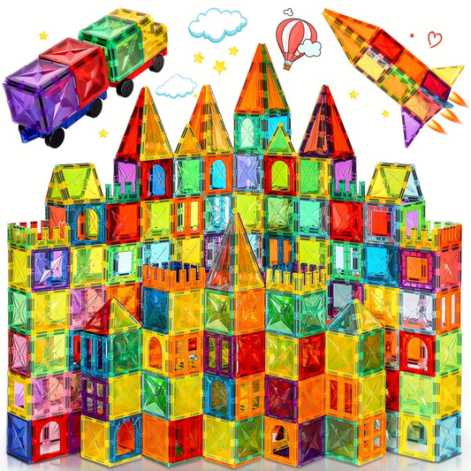 Tuiles de construction magnétiques – Jeu STEM créatif pour enfants de 3 à 8 ans