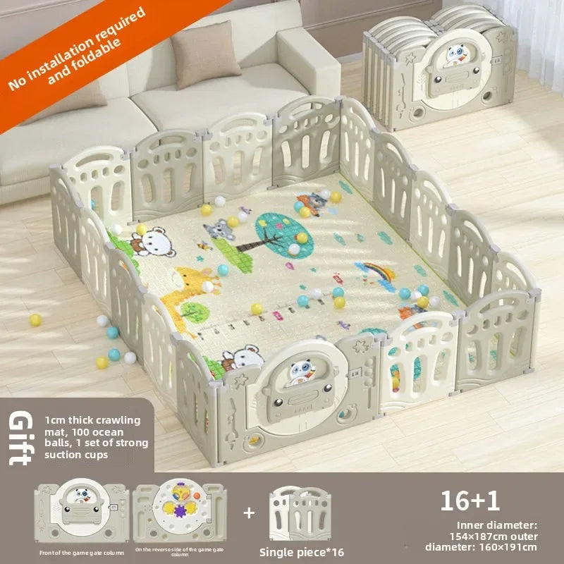 Foldable Baby Playpen with Crawling Mat – Safe & Ready to Use